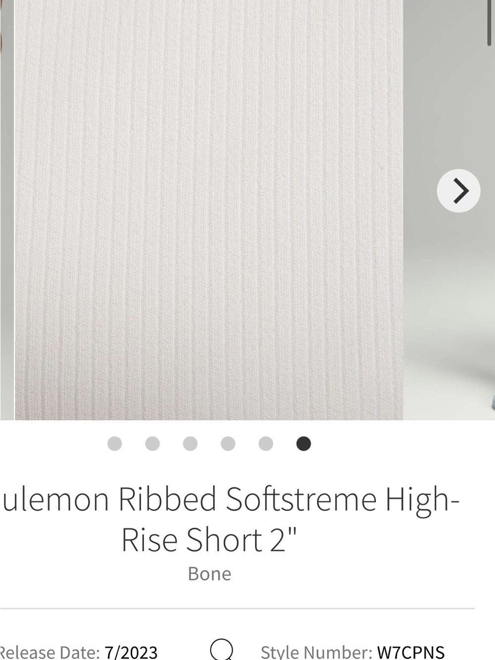 Lululemon Ribbed Softstreme
High-Rise Short 2" Bone Size 6 |
Ultra-Soft Lounge - Picture 12 of 14